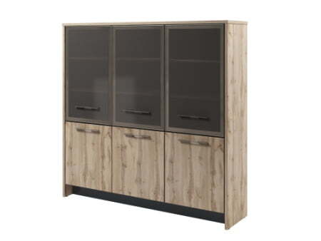 Шкаф для документов трехсекционный, левый Torston T-33-16л 2200x520x2120 (Дуб Вотан/Антрацит)