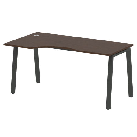 Стол криволинейный левый Metal System Style БА.СА-1 Л 1600x900x750 (Венге Цаво/Антрацит металл)