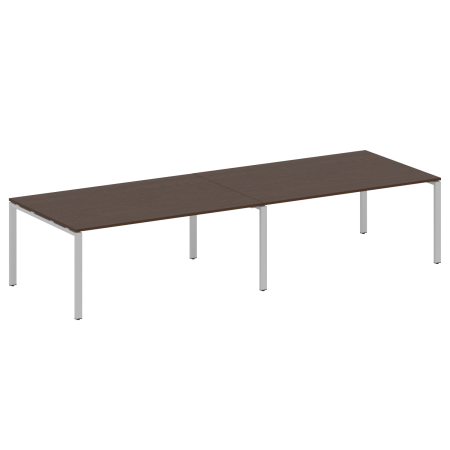 Переговорный стол 2 столешницы Metal System Style БП.ПРГ-2.5 3600x1235x750 (Венге Цаво/Серый металл)