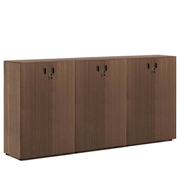 EXE Шкаф средний на 6 дверей H120 (Орех/Черный) EXE Шкаф средний на 6 дверей H120 (Орех/Черный)