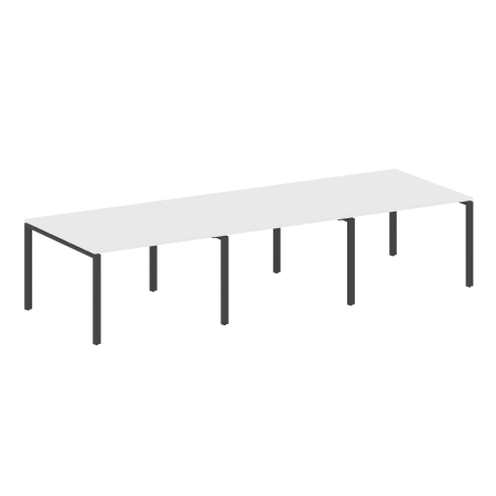 Переговорный стол 3 столешницы Metal System Style БП.ПРГ-3.2 3600x1235x750 (Белый/Антрацит металл)
