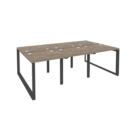 Рабочая станция на О-образном м/к Onix O.MO-D.RS-6.0.7 2340x1475x750 (Тиквуд Темный/Черный металл)