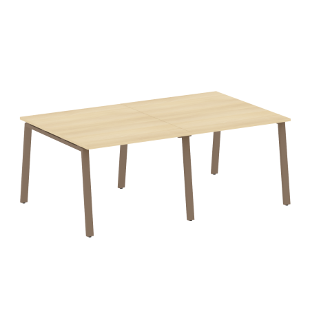 Стол для переговоров (2 столешницы) на А-образном м/к Metal System Style БА.ПРГ-2.1 2000x1235x750 (Акация/Мокко металл)