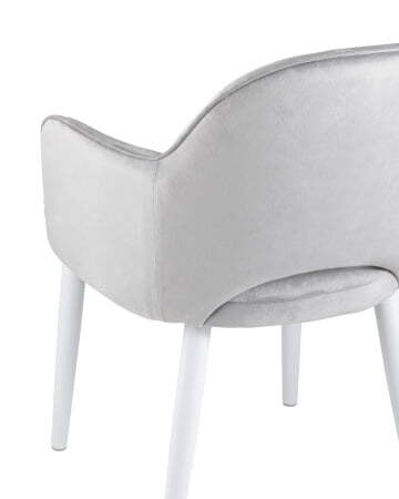 Стул Венера велюр серый ножки белые (Стул Венера серебристый)