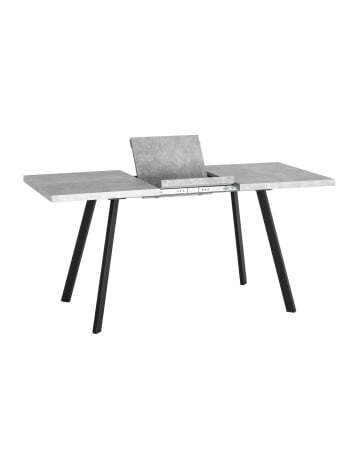 Стол Plain 116-158*74 бетон/черный (Стол обеденный PLAIN бетон, белый)