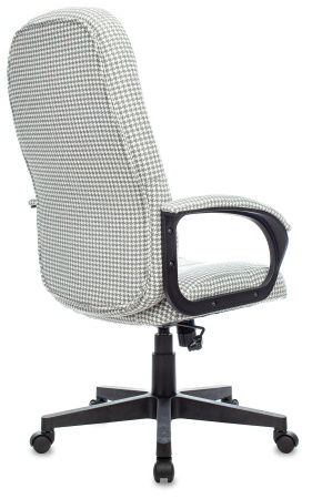 Кресло руководителя T-898 серый Morris-1 гусин.лапка крестов. пластик черный (Серый)