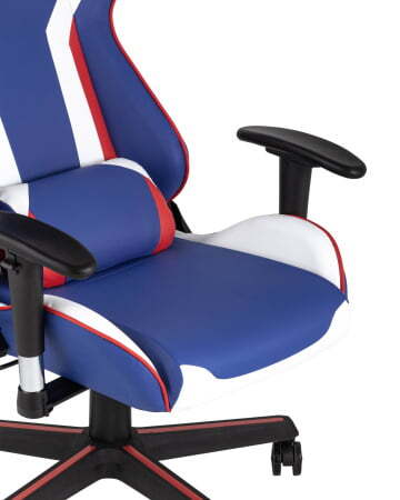 Кресло игровое TopChairs Cherokee синее (Геймерское кресло Cherokee синий, белый, красный) Кресло игровое TopChairs Cherokee синее (Геймерское кресло Cherokee синий, белый, красный)