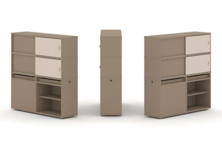 Тумба двойная + высокая надставка ES.NB.2V-22 (1500х410х1520) (Латте/Капучино)