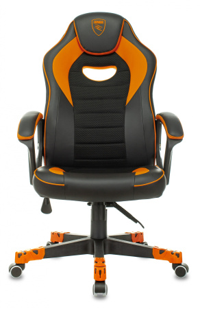 Кресло игровое Zombie GAME 16 черный/оранжевый эко.кожа/ткань крестов. пластик (Черный | Оранжевый)