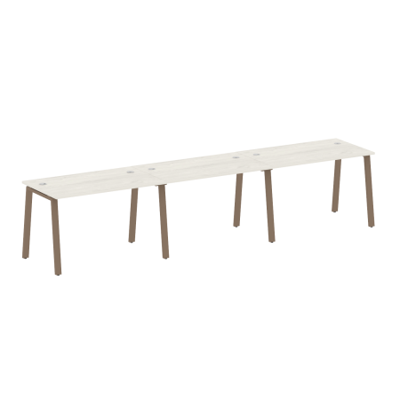 Рабочая станция на 3 рабочих места на А-образном м/к Metal System Style БА.СМ-3.2 3600x720x750 (Дуб наварра/Мокко металл)