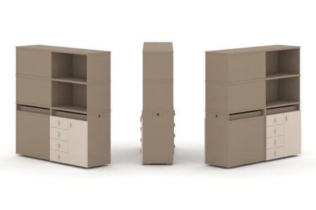 Тумба двойная + высокая надставка ES.NB.2V-18 (1500х410х1520) (Латте/Капучино)