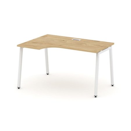 Стол рабочий эргономичный SN-4A.SPA-001(L) (1380х600/980х750) (Тиквуд Светлый/Металл Белый)