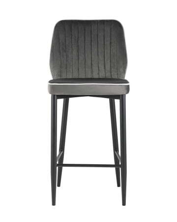 Стул полубарный Лоренс велюр антрацитовый (Стул полубарный Лоренс антрацитовый)