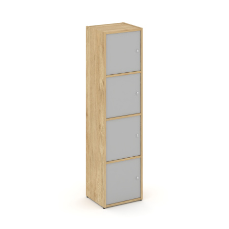 Стеллаж Locker Plus LK.K-004 408x350x1593 (Тиквуд Светлый | Серый)