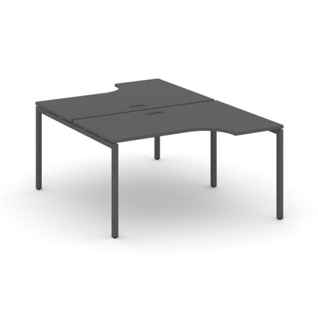 Рабочая станция эргономичная SN-4P.DRPA-021 (1380х1632/1992х750) (Антрацит/Металл Антрацит)
