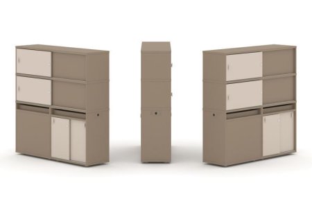 Тумба двойная + высокая надставка ES.NB.2V-27 (1500х410х1520) (Латте/Капучино)