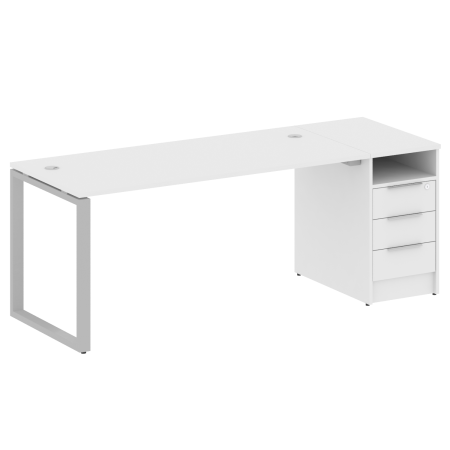 Рабочая станция Metal System Style БО.РС-СТП1.4 1812x720x750 (Белый/Серый металл)