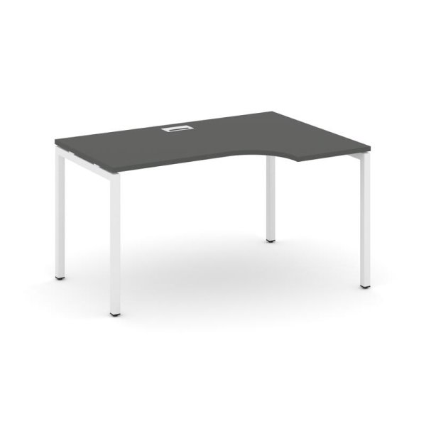 Стол рабочий эргономичный SN-4P.SPA-021(R) (1380х800/980х750) (Антрацит/Металл Белый) Стол рабочий эргономичный SN-4P.SPA-021(R) (1380х800/980х750) (Антрацит/Металл Белый)