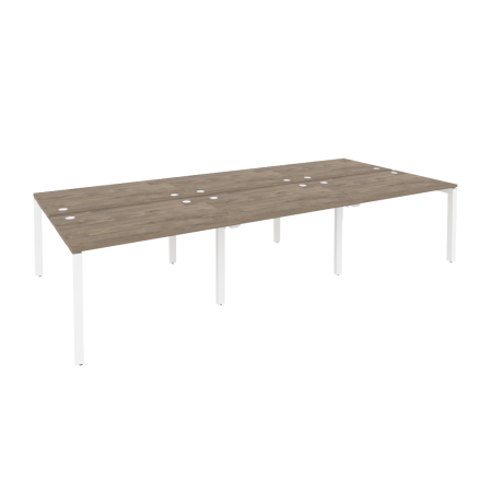 Рабочая станция на П-образном м/к Onix O.MP-D.RS-6.2.8 3540x1635x750 (Тиквуд Темный/Белый Металл)