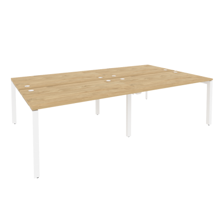 Рабочая станция на П-образном м/к Onix O.MP-D.RS-4.3.8 2760x1635x750 (Тиквуд Светлый/Белый Металл)
