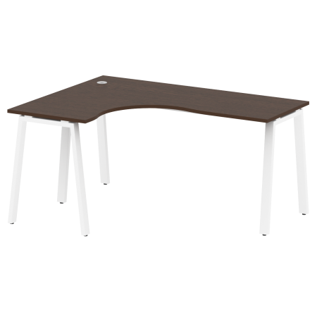 Стол криволинейный левый Metal System Style БА.СА-4 Л 1600x1200x750 (Венге Цаво/Белый металл)