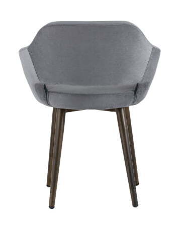 Стул с подлокотниками Саймон велюр тёмно-серый (Стул Саймон темно-серый)