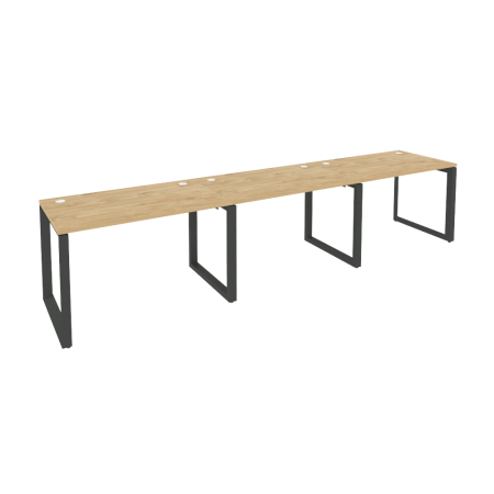 Рабочая станция на О-образном м/к Onix O.MO-RS-3.2.7 3540x720x750 (Тиквуд Светлый/Черный металл)