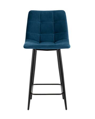 Стул полубарный Джанго велюр синий высота сиденья 60 см (Стул полубарный Джанго синий)