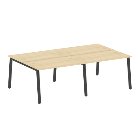 Рабочая станция на 4 рабочих места на А-образном м/к Metal System Style БА.СМ-4.2 2400x1475x750 (Акация/Антрацит металл)