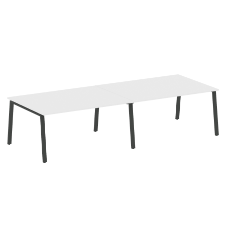 Стол для переговоров (2 столешницы) на А-образном м/к Metal System Style БА.ПРГ-2.4 3200x1235x750 (Белый/Антрацит металл)
