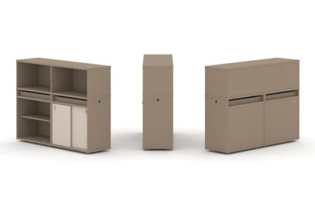 Тумба двойная + низкая надставка ES.NB.2N-9 (1500х410х1135) (Латте/Капучино)