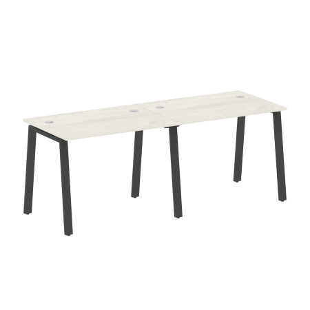 Рабочая станция на 2 рабочих места на А-образном м/к Metal System Style БА.СМ-2.1 2000x720x750 (Дуб наварра/Антрацит металл)
