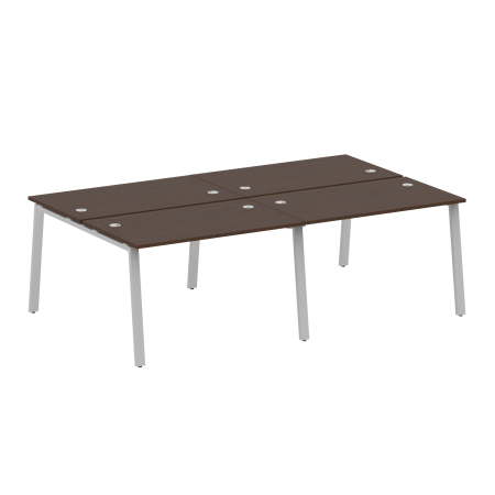 Рабочая станция на 4 рабочих места на А-образном м/к Metal System Style БА.СМ-4.2 2400x1475x750 (Венге Цаво/Серый металл)