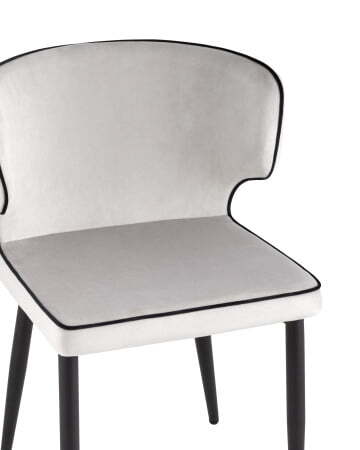 Стул Матео с кантом велюр светло-серый (Стул Матео светло-серый)