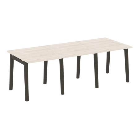 Стол переговорный на деревянных опорах Onix Wood OW.PRG-3.0 2340x980x750 (Денвер Светлый/Дуб Темный)