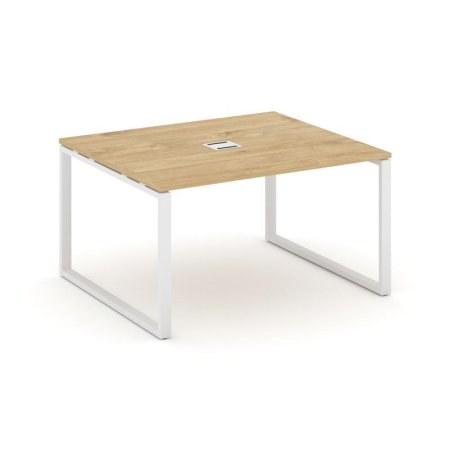 Стол переговорный SN-6O.SPRG-032 (1180х1180х750) (Тиквуд Светлый/Металл Белый)