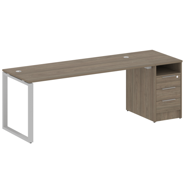 Рабочая станция Metal System Style БО.РС-СТП-1.5 2212x720x750 (Вяз/Серый металл) Рабочая станция Metal System Style БО.РС-СТП-1.5 2212x720x750 (Вяз/Серый металл)
