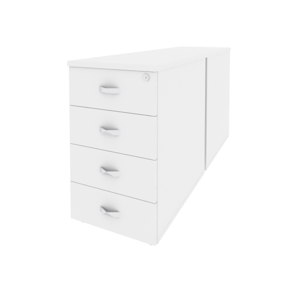 Тумба двойная приставная/опорная Onix O.TPO-2.7 432x1475x750 (Белый Бриллиант)