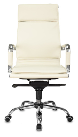 Кресло руководителя CH-993MB слоновая кость эко.кожа крестов. металл хром (Слоновая кость)