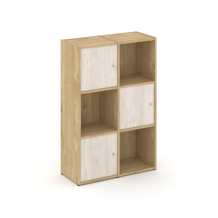 Стеллаж Locker Plus LK.K-002 798x350x1203 (Тиквуд Светлый | Денвер Светлый)