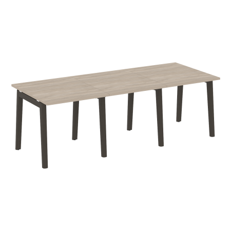 Стол переговорный на деревянных опорах Onix Wood OW.PRG-3.0 2340x980x750 (Дуб Аттик/Дуб Темный)