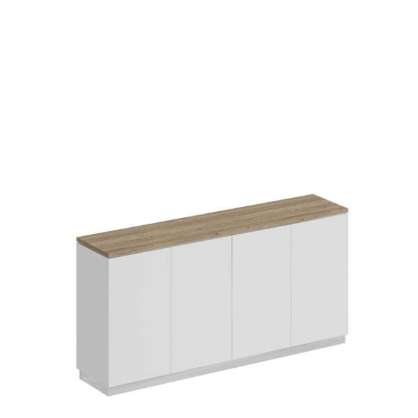 Шкаф для документов закрытый низкий City СИ 323 1800x400x881 (Дуб гладстоун светлый / Белый премиум / Белый премиум) Шкаф для документов закрытый низкий City СИ 323 1800x400x881 (Дуб гладстоун светлый / Белый премиум / Белый премиум)