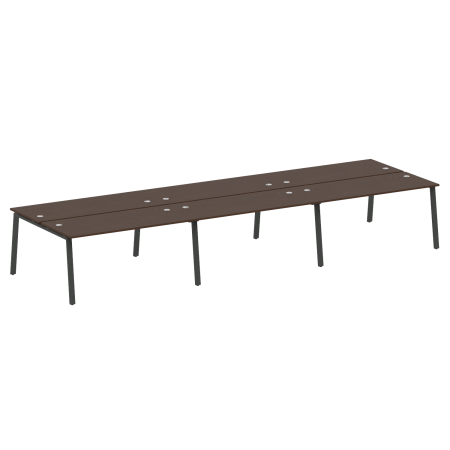 Рабочая станция на 6 рабочих места на А-образном м/к Metal System Style БА.СМ-6.4 4800x1475x750 (Венге Цаво/Антрацит металл)