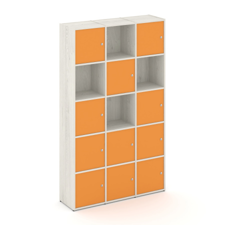 Стеллаж Locker Plus LK.K-009 1188x350x1983 (Дуб Наварра | Оранжевый)