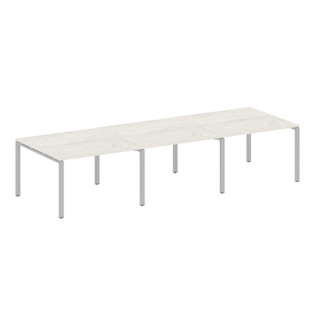 Переговорный стол 3 столешницы Metal System Style БП.ПРГ-3.2 3600x1235x750 (Дуб Наварра/Серый металл)