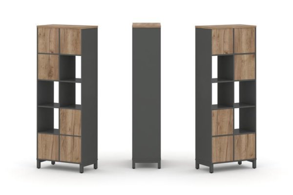 Набор стеллажа 1 сторонний, 5 ярусов SN.NS-521 (754х400х1982) (Антрацит/Дуб Табак/Металл Антрацит) Набор стеллажа 1 сторонний, 5 ярусов SN.NS-521 (754х400х1982) (Антрацит/Дуб Табак/Металл Антрацит)