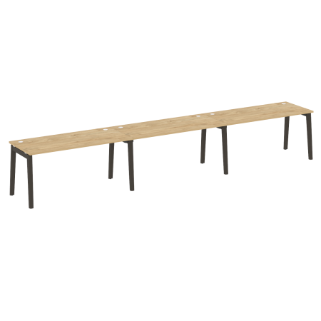 Рабочая станция на деревянных опорах Onix Wood OW.RS-3.4.7 4740x720x750 (Тиквуд Светлый/Дуб Темный)