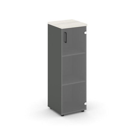 Шкаф средний узкий SN.STU.E-205(R) (400х400х1203) (Антрацит/Дуб Наварра/Прозрачный)