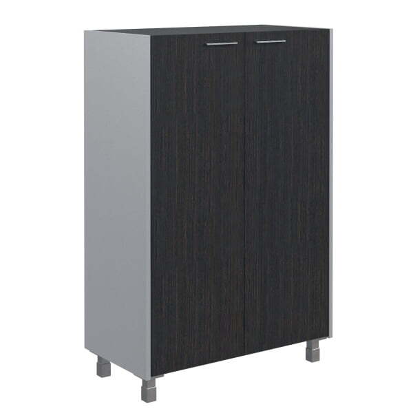 Шкаф с глухими средними дверьми Offix-new OMC 87.1 874x450x1329 (Легно темный/металлик)