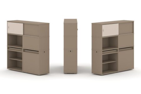 Тумба двойная + высокая надставка ES.NB.2V-29 (1500х410х1520) (Латте/Капучино)
